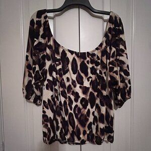 Women's Animal Print Off Shoulder Blouse in Size M by Grace